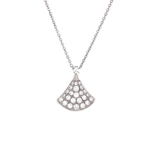 Pre-Owned Bvlgari Pre-Owned Bvlgari Divas' Dream Pendant Necklace 18K White Gold with Pave Diamonds Small