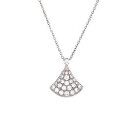 Pre-Owned Bvlgari Pre-Owned Bvlgari Divas' Dream Pendant Necklace 18K White Gold with Pave Diamonds Small