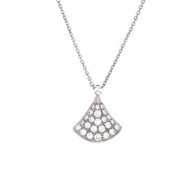 Pre-Owned Bvlgari Pre-Owned Bvlgari Divas' Dream Pendant Necklace 18K White Gold with Pave Diamonds Small