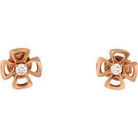 Pre-Owned Bvlgari Pre-Owned Bvlgari Fiorever Stud Earrings 18K Rose Gold with Diamond