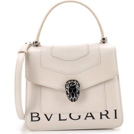 Pre-Owned Bvlgari Pre-Owned Bvlgari Fragment Serpenti Forever Top Handle Bag Leather Small