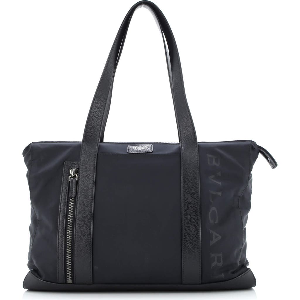 Pre-Owned Bvlgari Pre-Owned Bvlgari Fragment Zip Tote Nylon with Leather Medium