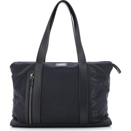 Pre-Owned Bvlgari Pre-Owned Bvlgari Fragment Zip Tote Nylon with Leather Medium