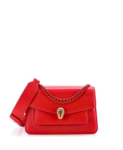 Pre-owned Bvlgari Pre-Owned Bvlgari Medium Serpenti Forever Maxi Chain Crossbody Bag Leather