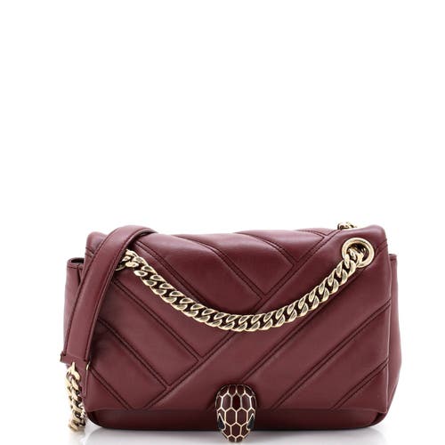 Pre-Owned Bvlgari Pre-Owned Bvlgari Serpenti Cabochon Shoulder Bag Diagonal Quilted Leather Small