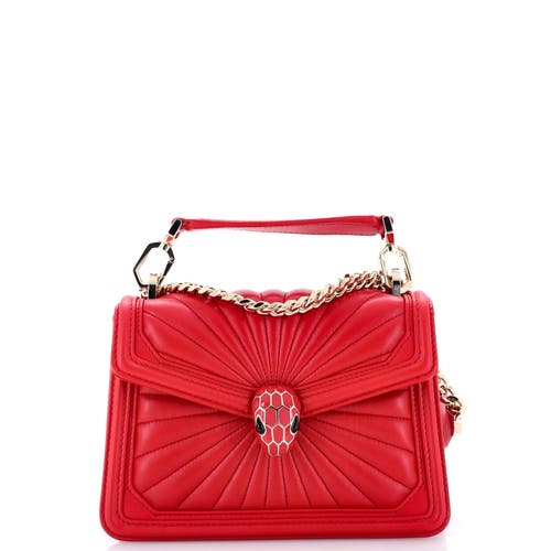 Pre-Owned Bvlgari Pre-Owned Bvlgari Serpenti Diamond Blast Shoulder Bag Quilted Leather Mini
