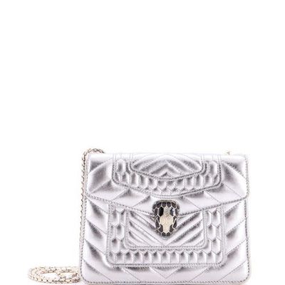 Pre-Owned Bvlgari Pre-Owned Bvlgari Serpenti Forever Square Shoulder Bag Quilted Leather Small