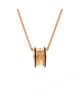Pre-owned Bvlgari Pre-Owned Bvlgari Small B. Zero 1 Rock Round Pendant Necklace 18K Rose Gold with Ceramic, 0.7 - 1
