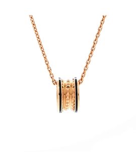 Pre-owned Bvlgari Pre-Owned Bvlgari Small B. Zero 1 Rock Round Pendant Necklace 18K Rose Gold with Ceramic, 0.7