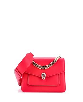 Pre-owned Bvlgari Pre-Owned Bvlgari Small Serpenti Forever Maxi Chain Crossbody Bag Leather