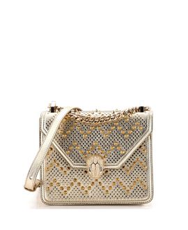 Pre-owned Bvlgari Pre-Owned Bvlgari Small Serpenti Forever Square Shoulder Bag Full Studded Leather
