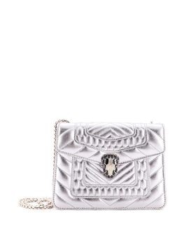 Pre-owned Bvlgari Pre-Owned Bvlgari Small Serpenti Forever Square Shoulder Bag Quilted Leather