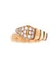 Pre-owned Bvlgari Pre-Owned Bvlgari Wide Serpenti Viper One-Coil Ring 18K Rose Gold with Diamonds - 1