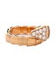 Pre-owned Bvlgari Pre-Owned Bvlgari Wide Serpenti Viper One-Coil Ring 18K Rose Gold with Diamonds - 2