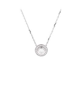 Pre-owned Cartier Pre-Owned Cartier 0.18-0.29CT Cartier D'Amour Pendant Necklace 18K White Gold with Pave Diamonds, 14.75