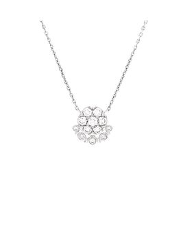 Pre-owned Cartier Pre-Owned Cartier 0.45CT Etincelle de Cartier Cluster Pendant Necklace 18K White Gold with Diamonds, 15.25
