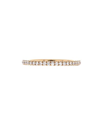 Pre-owned Cartier Pre-Owned Cartier 1.5mm Etincelle de Cartier Eternity Wedding Band Ring 18K Gold and Diamonds