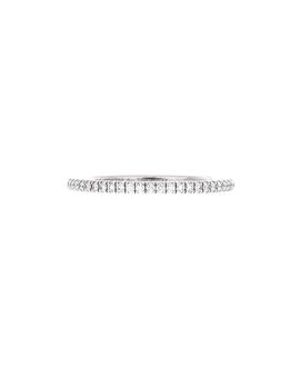 Pre-owned Cartier Pre-Owned Cartier 1.5mm Etincelle de Cartier Eternity Wedding Band Ring 18K White Gold Diamonds