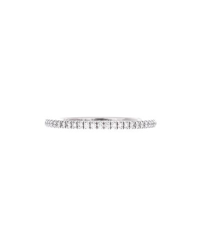 Pre-owned Cartier Pre-Owned Cartier 1.5mm Etincelle de Cartier Eternity Wedding Band Ring 18K White Gold Diamonds