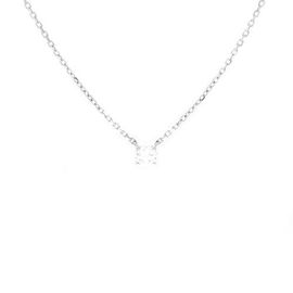 Pre-Owned Cartier Pre-Owned Cartier 1895 Solitaire Necklace 18K White Gold with RBC Diamond D/VVS1 0.20CT