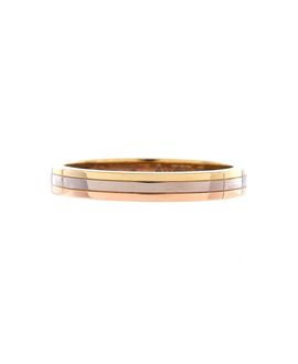 Pre-owned Cartier Pre-Owned Cartier 3.5mm Vendome Louis Cartier Wedding Band Ring 18K Tricolor Gold