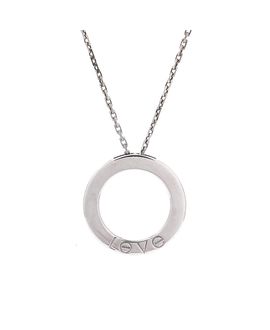 Pre-owned Cartier Pre-Owned Cartier 6 Diamonds Love Pendant Necklace 18K White Gold and Diamonds, 16.5