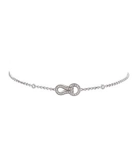Pre-owned Cartier Pre-Owned Cartier Agrafe Cable Chain Bracelet 18K White Gold with Diamonds