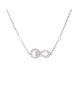 Pre-owned Cartier Pre-Owned Cartier Agrafe Chain Pendant Necklace 18K White Gold with Diamonds, 16 - 1
