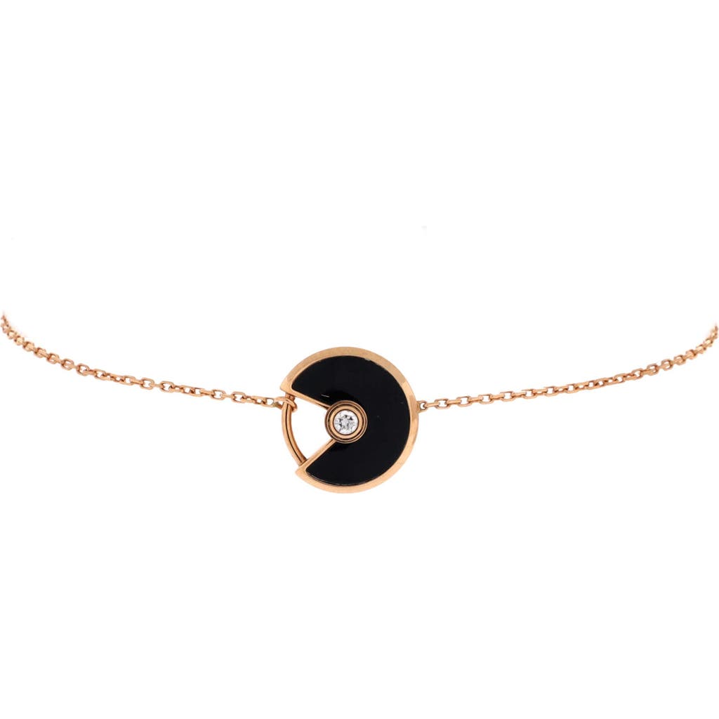 Pre-Owned Cartier Pre-Owned Cartier Amulette de Cartier Bracelet 18K Rose Gold with Diamond and Onyx XS