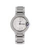 Pre-owned Cartier Pre-Owned Cartier Ballon Bleu de Cartier Quartz Watch in Stainless Steel with Diamond Bezel and Markers 28mm - 1