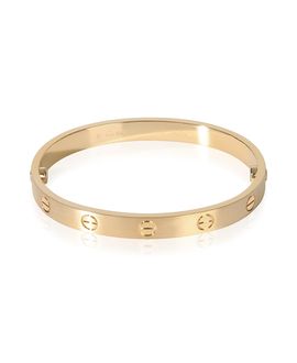 Pre-owned Cartier Pre-Owned Cartier Brushed Finished Love 18k Yellow Gold Bracelet
