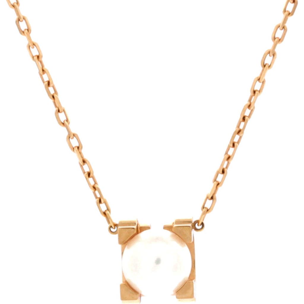 Pre-Owned Cartier Pre-Owned Cartier C de Cartier Necklace 18K Rose Gold and Pearl