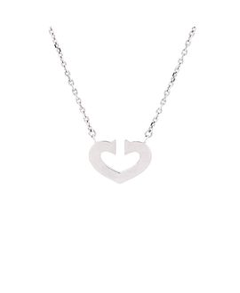 Pre-owned Cartier Pre-Owned Cartier C Heart de Cartier Pendant Necklace 18K White Gold, 15.75