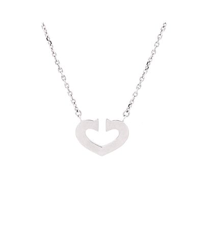 Pre-owned Cartier Pre-Owned Cartier C Heart de Cartier Pendant Necklace 18K White Gold, 15.75