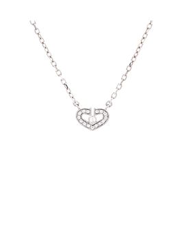 Pre-owned Cartier Pre-Owned Cartier C Heart de Cartier Pendant Necklace 18K White Gold with Diamonds, 15.5