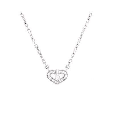 Pre-owned Cartier Pre-Owned Cartier C Heart de Cartier Pendant Necklace 18K White Gold with Diamonds, 17.25"