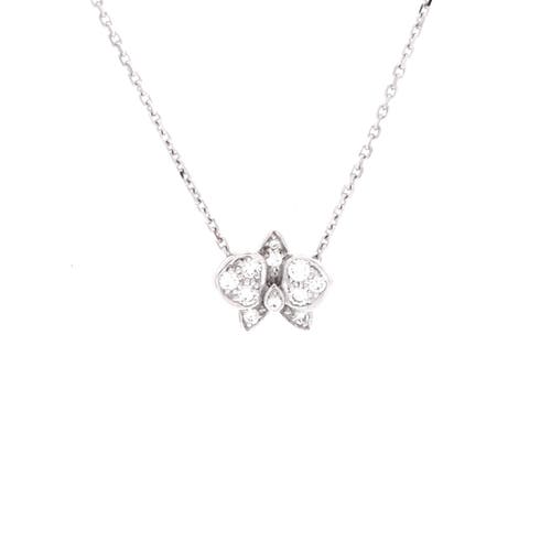 Pre-Owned Cartier Pre-Owned Cartier Caresse D'Orchidees Necklace 18K White Gold with Diamonds Small