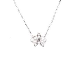 Pre-Owned Cartier Pre-Owned Cartier Caresse D'Orchidees Necklace 18K White Gold with Diamonds Small