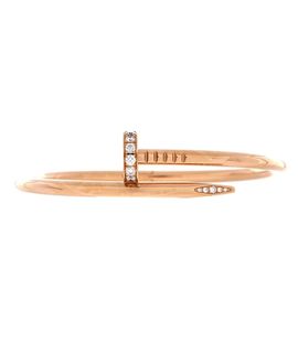 Pre-owned Cartier Pre-Owned Cartier Classic Juste un Clou Bracelet 18K Rose Gold with Diamonds