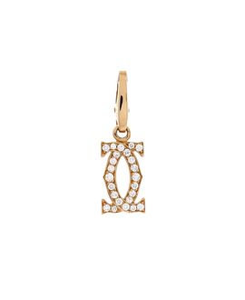 Pre-owned Cartier Pre-Owned Cartier Double C Charm Pendant 18K Gold and Diamonds