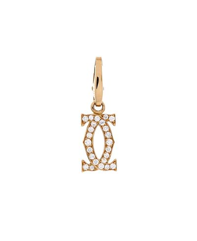 Pre-owned Cartier Pre-Owned Cartier Double C Charm Pendant 18K Gold and Diamonds