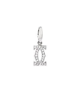 Pre-owned Cartier Pre-Owned Cartier Double C Charm Pendant 18K White Gold with Diamonds