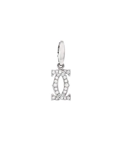 Pre-owned Cartier Pre-Owned Cartier Double C Charm Pendant 18K White Gold with Diamonds