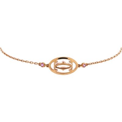 Pre-Owned Cartier Pre-Owned Cartier Double C de Cartier Bracelet 18K Rose Gold with Pink Sapphires