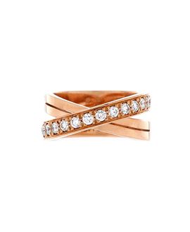 Pre-owned Cartier Pre-Owned Cartier Etincelle de Cartier Crossover Ring 18K Rose Gold and Diamonds