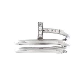 Pre-Owned Cartier Pre-Owned Cartier Juste un Clou Double Ring 18K White Gold and Diamonds Small