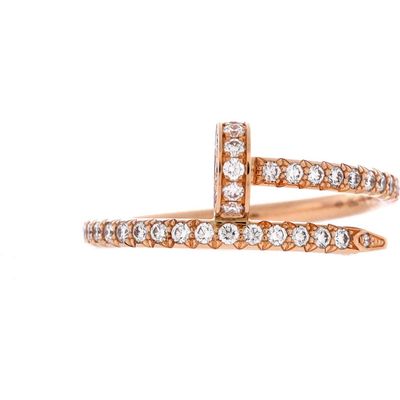 Pre-Owned Cartier Pre-Owned Cartier Juste un Clou Paved Ring 18K Rose Gold with Diamonds Small