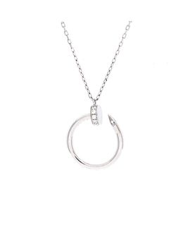 Pre-owned Cartier Pre-Owned Cartier Juste un Clou Pendant Necklace 18K White Gold with Diamonds, 16