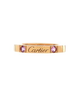 Pre-owned Cartier Pre-Owned Cartier Lanieres Ring 18K Rose Gold with Pink Sapphires
