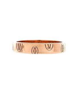 Pre-owned Cartier Pre-Owned Cartier Logo de Cartier Wedding Band Ring 18K Rose Gold